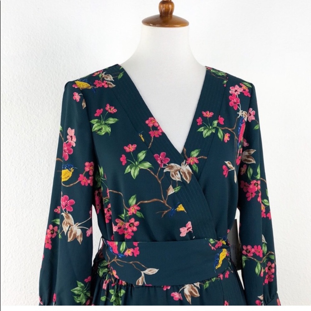 Teal Floral Dress - Picture 3 of 8